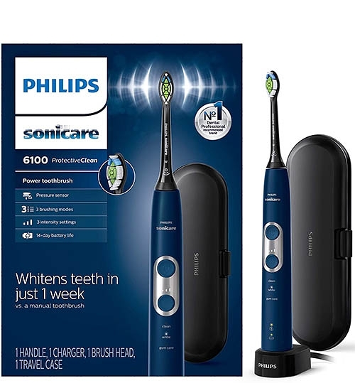 Philips【美國代購】飛利浦 電動牙刷Sonicare ProtectiveClean 6100 HX6871/49 - 海軍藍
