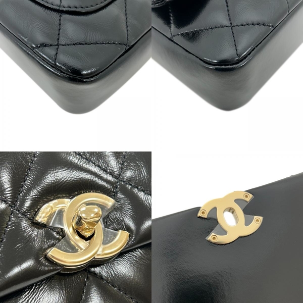 【二手名牌BRAND OFF】CHANEL 香奈兒 黑色 羊皮 菱格紋 Coco Handle 兩用包 product thumbnail 10