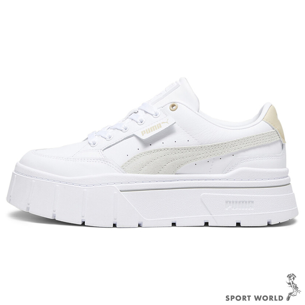 【下殺】Puma 女鞋 休閒鞋 皮革 厚底 吳卓源 代言款 Mayze Stack 白【運動世界】38436315