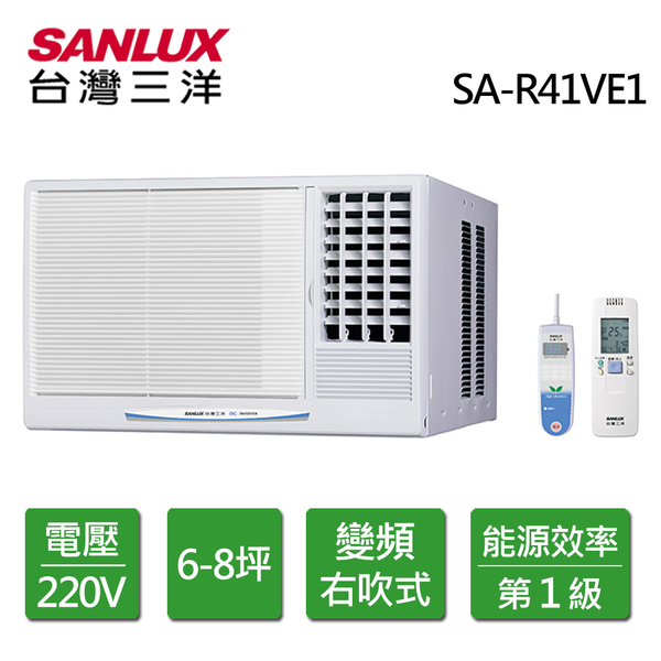 台灣三洋 SANLUX 一級能效 6-8坪 窗型變頻冷氣 SA41VE1 限北北基安裝配送 product thumbnail 2