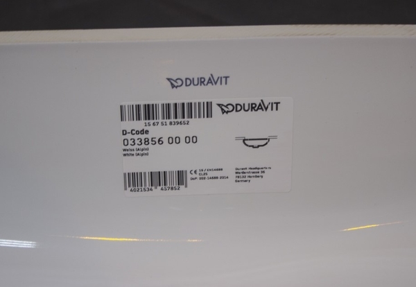 【麗室衛浴】德國 DURAVIT D-CODE系列 033856 下崁盆 560 mm 白色 product thumbnail 3