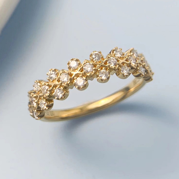 【BRILLMOND JEWELRY】鑽石線戒 18K金 繁花鑽戒雙色選(18K金台 天然鑽石總重30分) product thumbnail 5