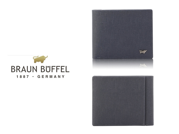 【全新正品】BRAUN BUFFEL 可放透明照片超薄短夾 藍色【寧寧小舖/台中30年皮件老店】BF378-316-1 product thumbnail 2