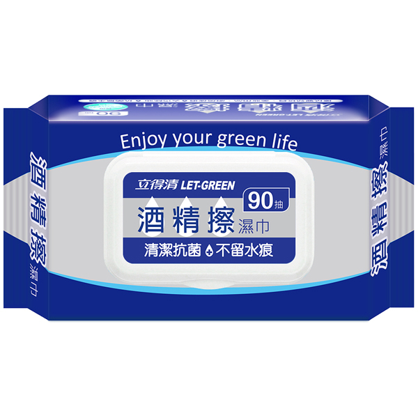 LET-GREEN 立得清 酒精擦濕巾(加蓋)90抽【小三美日】D996527 product thumbnail 2