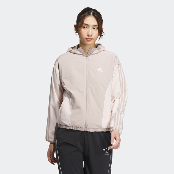 Adidas 女連帽外套 Woven Jacket 休閒 口袋 黑/白/米【運動世界】HY2874/HY2875/HY2881 product thumbnail 8