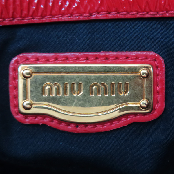 【二手名牌BRAND OFF】miu miu 繆繆 紅色 漆皮 托特包 product thumbnail 6