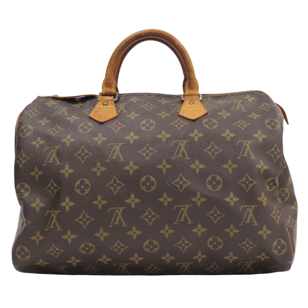 【二手名牌BRAND OFF】LOUIS VUITTON LV 路易威登 棕色 原花 PVC塗層帆布 Speedy 35 手提包 M41524 product thumbnail 2