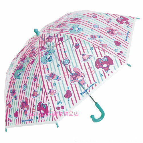 asdfkitty*蹦蹦兔透明罩兒童雨傘/直立傘-粉綠色-45公分-日本正版商品 product thumbnail 2