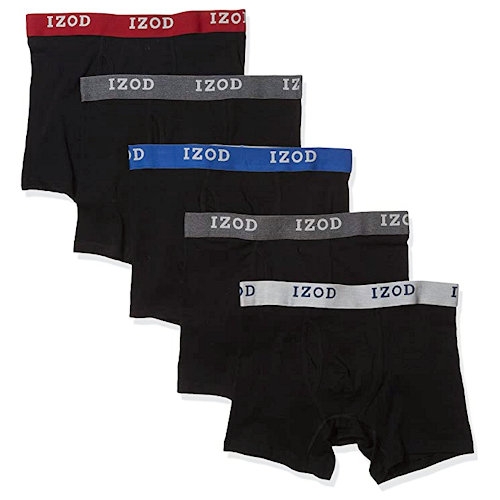 IZOD 男極致舒適四角5件內褲(黑色)