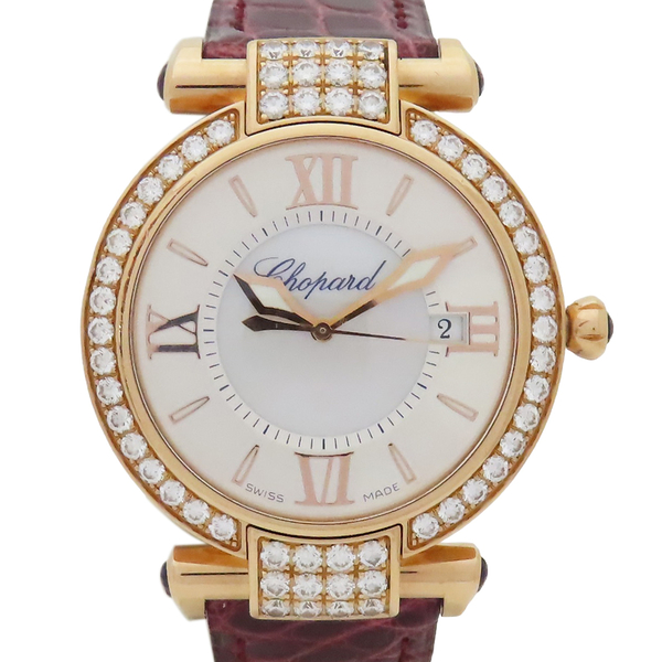 【二手名牌BRAND OFF】Chopard 蕭邦 Imperiale 18K玫瑰金 鑲鑽 自動上鍊 腕錶 384221