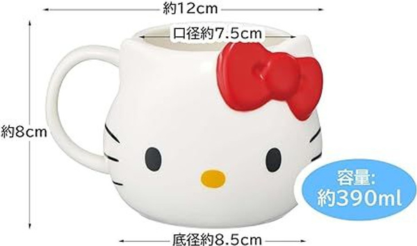 【震撼精品百貨】凱蒂貓_Hello Kitty~日本SANRIO三麗鷗 KITTY陶瓷造型馬克杯390ML-大臉*65581 product thumbnail 5