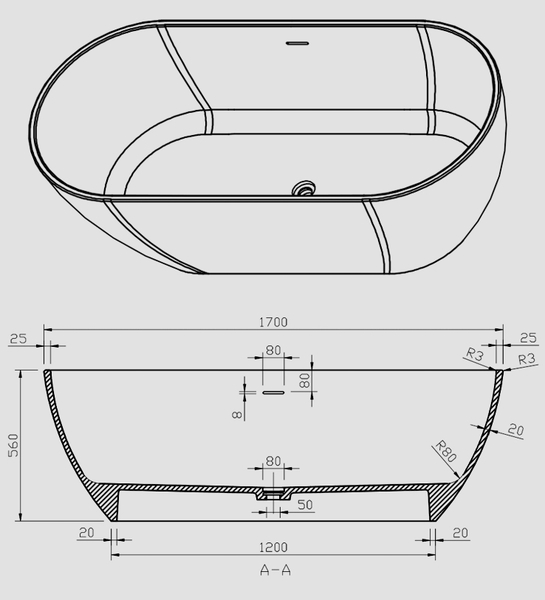 【麗室衛浴】 BATHTUB WORLD 人造石仿玻璃獨立缸 網紅民宿 汽車旅館最愛 170*78*56cm product thumbnail 6