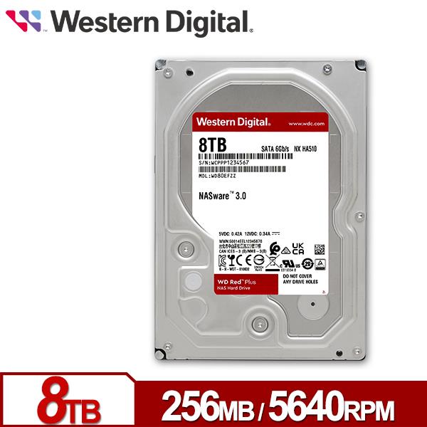 WD 紅標 Plus 8TB 3.5吋 NAS硬碟 WD80EFPX product thumbnail 2