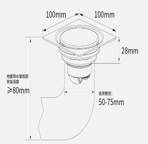 【麗室衛浴】G-004-3 白鐵落水頭大流量 防臭 防蟲 美觀 product thumbnail 5