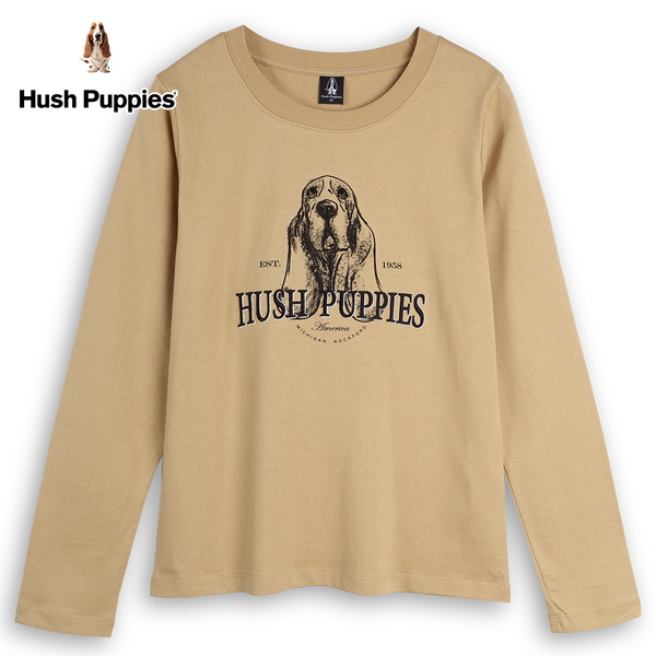 Hush Puppies T恤 女裝素描狗印繡花長袖棉質T恤 product thumbnail 3