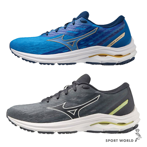 Mizuno 美津濃 男鞋 慢跑鞋 WAVE EQUATE 7 藍/灰【運動世界】J1GC234853/J1GC234854