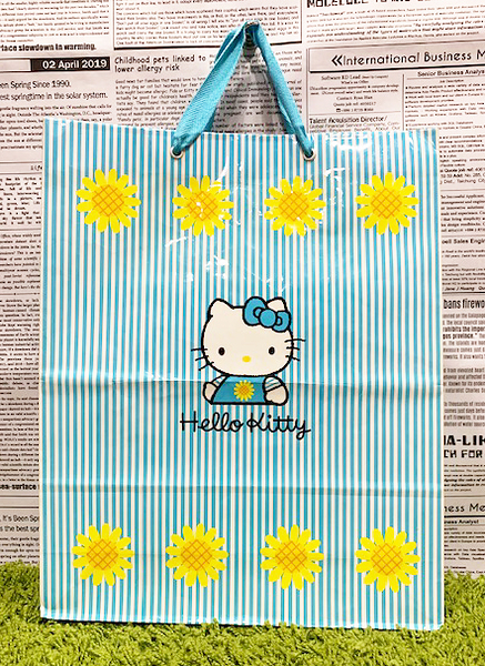 【震撼精品百貨】Hello Kitty 凱蒂貓~日本SANRIO三麗鷗KITTY紙袋/購物袋-太陽花藍*21192