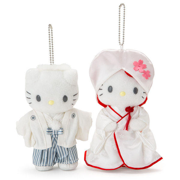 【震撼精品百貨】Hello Kitty 凱蒂貓~HELLO KITTY&DANIEL浪漫婚禮系列絨毛娃娃吊飾組-日式和風