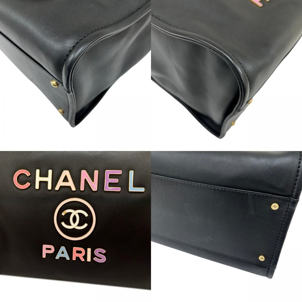 【二手名牌BRAND OFF】CHANEL 香奈兒 黑色 牛皮 Deauville 托特 兩用包 product thumbnail 10