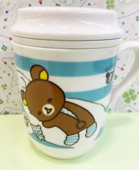 【震撼精品百貨】Rilakkuma San-X 拉拉熊懶懶熊~拉拉熊馬克杯附濾杯-條紋#20259