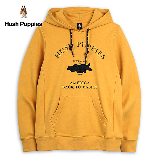 Hush Puppies 帽T 女裝趴趴狗格紋貼布帽T