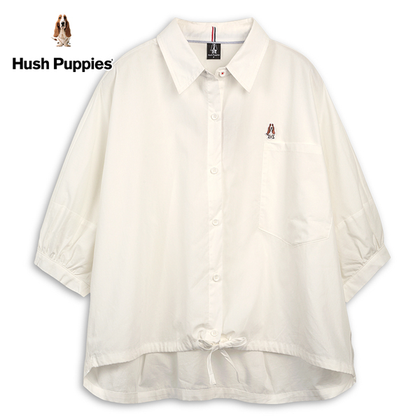 Hush Puppies 襯衫 女裝素色寬鬆剪裁後褶襯衫