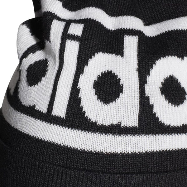 Adidas Woolie 毛帽 黑 毛球 毛帽 男 女 字母 毛帽 Pompom 保暖 聖誕禮物 ED0239