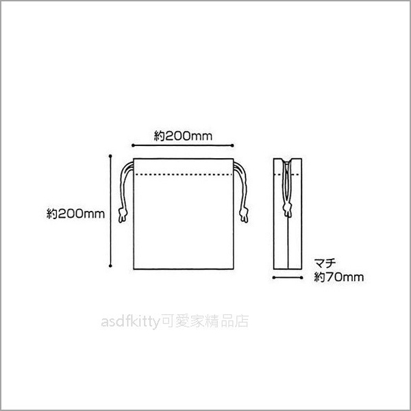 asdfkitty*奇奇蒂蒂黃色星星束口袋/收納袋/置物袋-也可當禮物袋-日本正版商品 product thumbnail 3