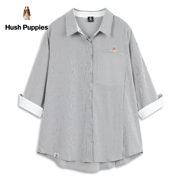 Hush Puppies 襯衫 女裝條紋後開杈七分袖襯衫 product thumbnail 2