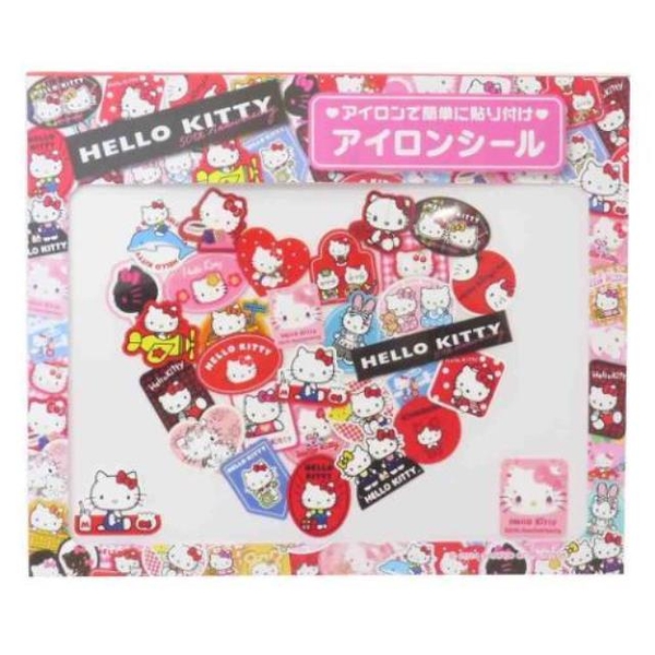 小禮堂 Sanrio 三麗鷗 Hello Kitty 50週年 燙布貼 (愛心款)