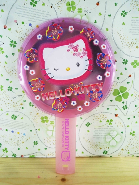 【震撼精品百貨】Hello Kitty 凱蒂貓-手拿鏡-粉櫻花