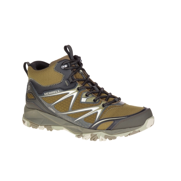 【MERRELL 美國 男款 高筒 CAPRA BOLT MID GORE-TEX 登山鞋 〈深橄欖綠〉】ML37411/休閒鞋/運動鞋 product thumbnail 2