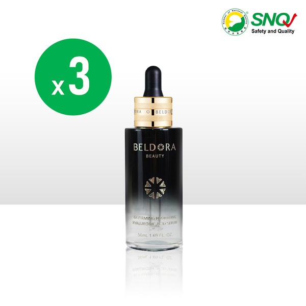 【蓓朵娜】6X玻尿酸彈潤緊緻精華X3瓶組(50ml/瓶) 原廠出貨 SNQ健康優購網