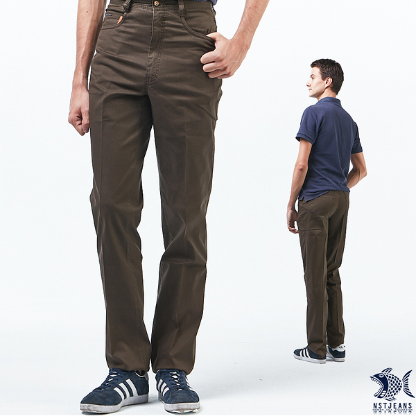 【即將斷貨】NST Jeans 深橄欖咖啡 微彈休閒長褲(中腰) 390(2041) 台製 紳士 男 四季款