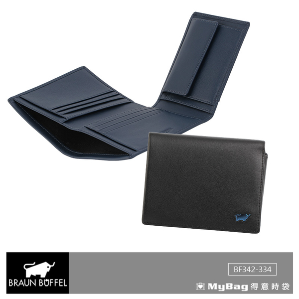 BRAUN BUFFEL 小金牛 皮夾 新游牧族系列 6卡 左上翻零錢袋皮夾 BF342-334 得意時袋