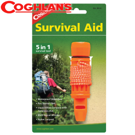 【COGHLANS 加拿大 五合一緊急救生哨 Survival Aid 】8634/指北針/防水藥罐/登山/露營