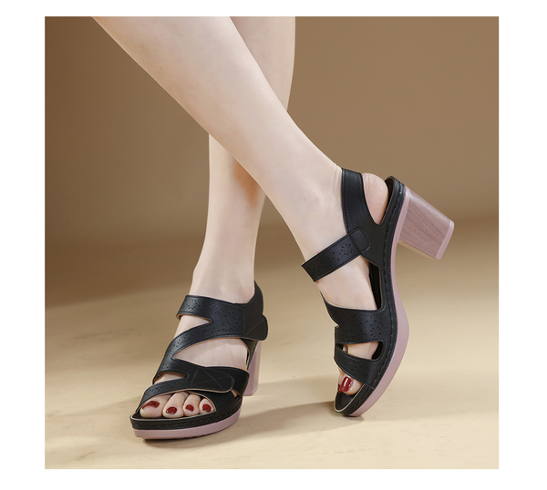 鏤空雕花魔鬼氈釋壓高跟涼鞋(卡其)＊0101shoes【18-1123-8ca】【現貨+預購】 product thumbnail 7