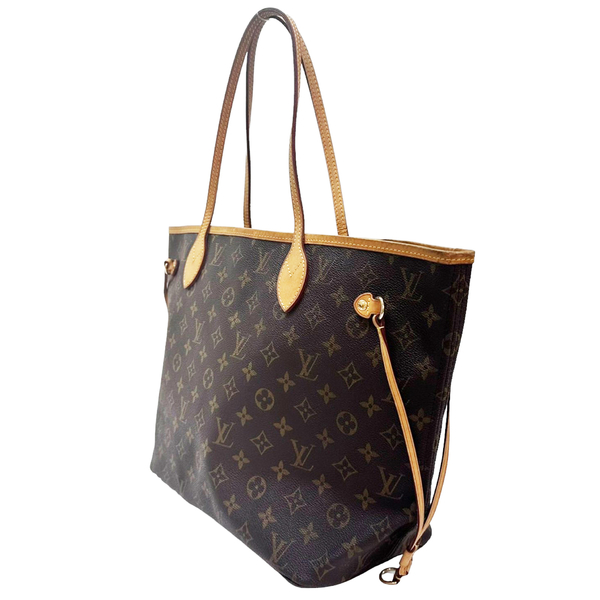 【二手名牌BRAND OFF】LOUIS VUITTON 路易威登 棕色 原花 PVC塗層帆布 Neverfull MM 托特包 product thumbnail 3