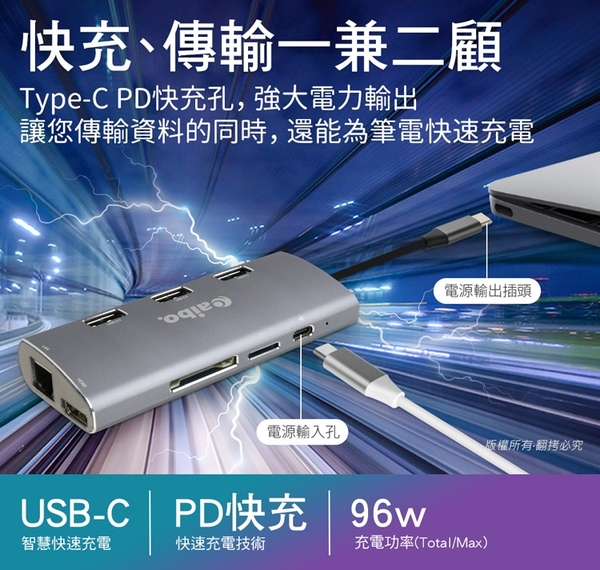 aibo 八合一 Type-C多功能擴充器(USB3.0/HDMI/RJ45/讀卡機) product thumbnail 4