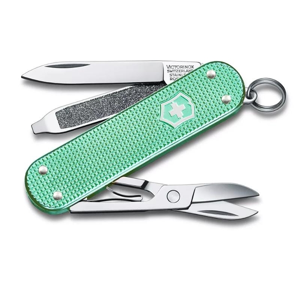 【Victorinox 瑞士維氏】瑞士刀 CLASSIC SD ALOX 5用刀 58mm-鋁合金薄荷綠(0.6221.221G)