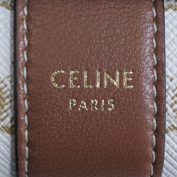 【二手名牌BRAND OFF】Celine 賽琳 白色 棕色 PVC塗層帆布 扣式 三折中夾 product thumbnail 7