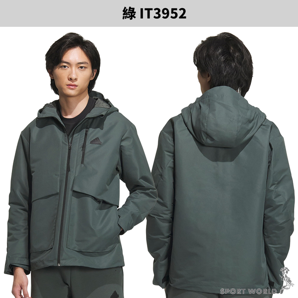 【下殺】Adidas 連帽外套 男裝 防風 防潑水 灰/綠/黑【運動世界】IT3953/IT3952/IT3951 product thumbnail 4