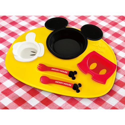 日本製 錦化成 迪士尼 米奇造型食物餐盤連碗杯套裝 6件組 兒童餐具【南風百貨】 product thumbnail 2