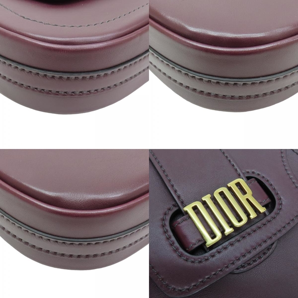 【二手名牌BRAND OFF】Dior 迪奧 酒紅色 牛皮 D-FENCE BAG 肩背包 金扣 product thumbnail 9