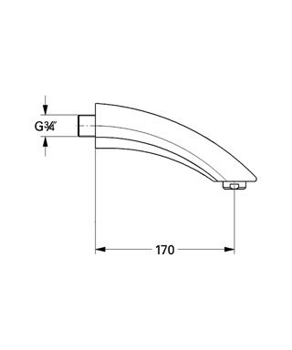 【麗室衛浴】德國GROHE CHIARA 13614 浴缸埋壁式出水嘴 6分 product thumbnail 2