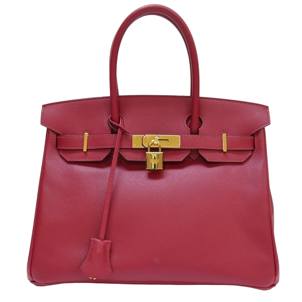 HERMES 愛馬仕 石榴紅色 Epsom牛皮 Birkin 30 柏金包 金扣 D刻 【二手名牌BRAND OFF】