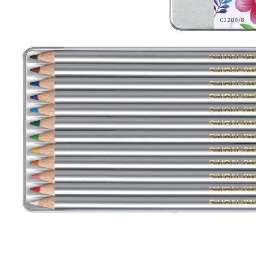 雄獅 12色塗頭色鉛筆鐵盒 CY1200 色鉛筆 筆 文具 繪畫 上色 繪圖 美勞 彩色鉛筆【愛買】 product thumbnail 4