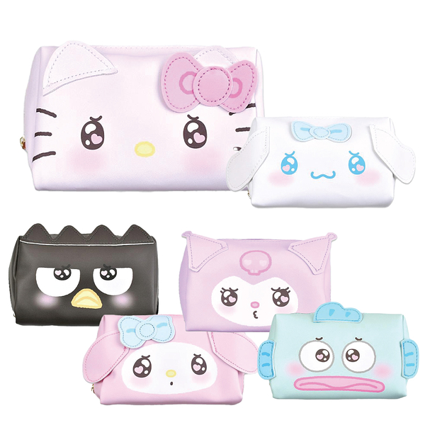 小禮堂 Sanrio 三麗鷗 大臉造型皮革化妝包