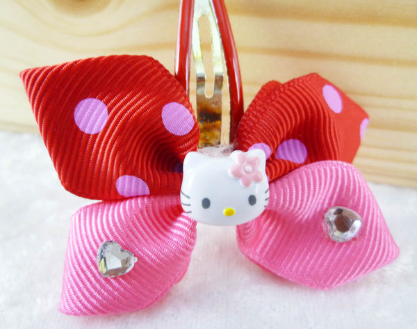【震撼精品百貨】Hello Kitty 凱蒂貓~髮夾-桃紅【共1款】 product thumbnail 2