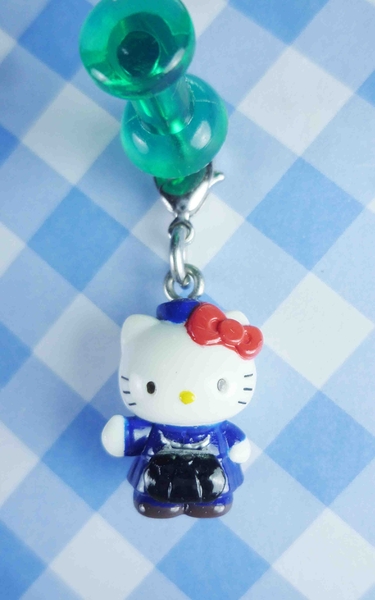 【震撼精品百貨】Hello Kitty 凱蒂貓~KITTY限定版吊飾拉扣-東京(藍衣)